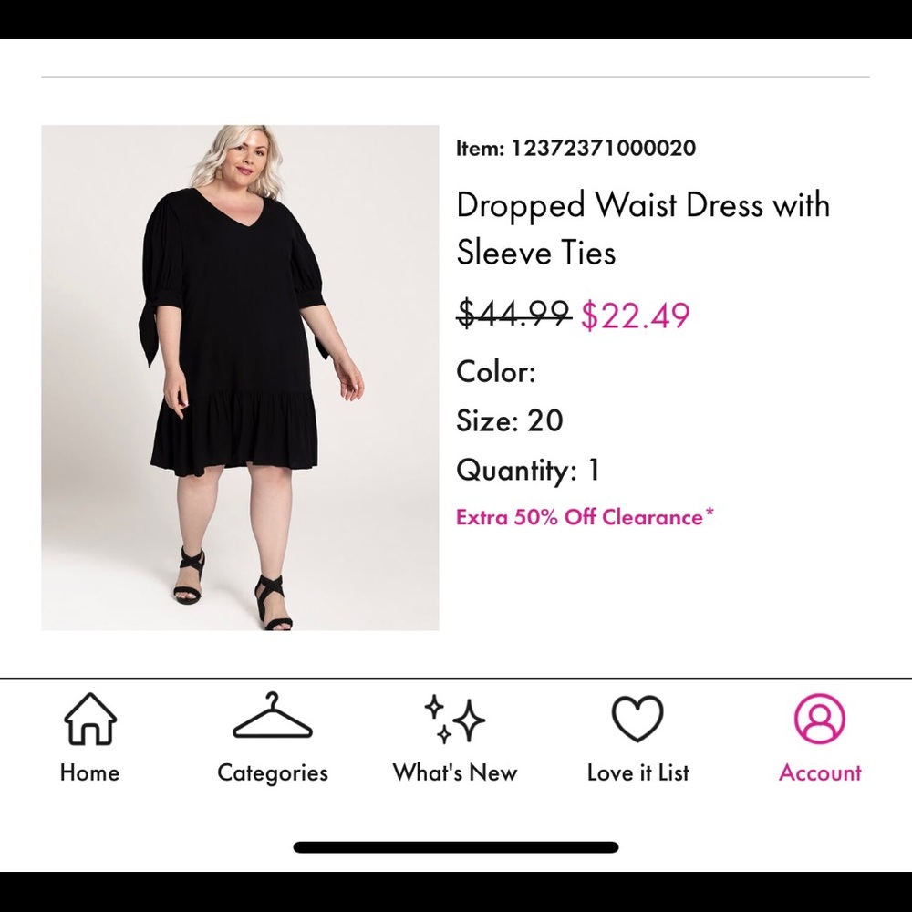 ELOQUII black drop waist dress